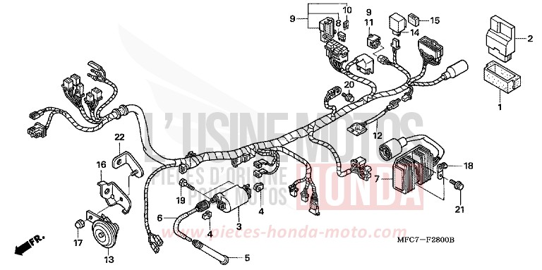 WIRE HARNESS for FMX650 NOIR (NH1) from 2005