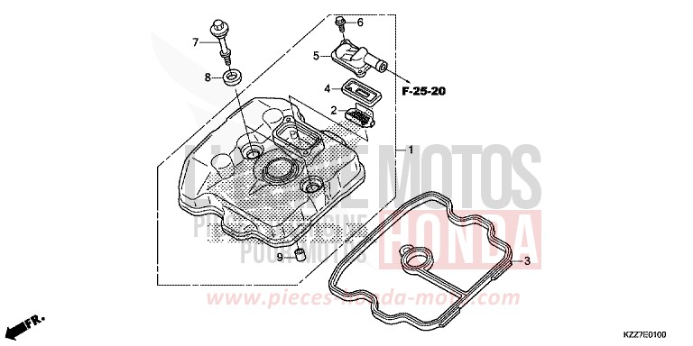COPERCHIO TESTATA per CRF250RLA NOIR (NH1) del 2019