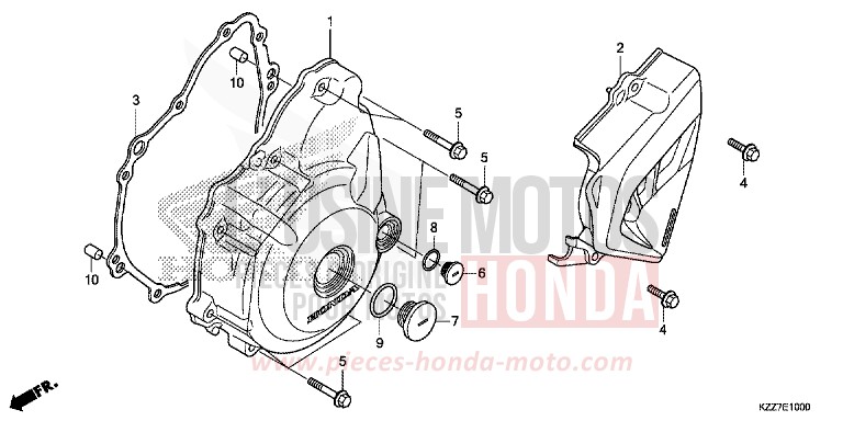 LEFT CRANKCASE COVER for CRF250RLA NOIR (NH1) from 2019
