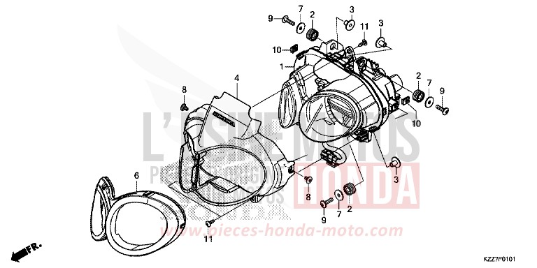 HEADLIGHT (CRF250RL/RLA) for CRF250RLA NOIR (NH1) from 2019