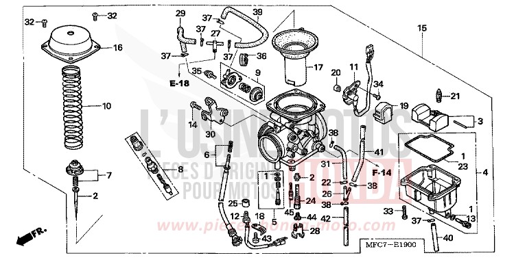 CARBURETOR for FMX650 FIGHTING RED (R134) from 2005
