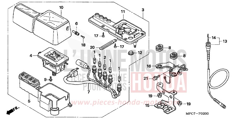 METER for FMX650 FIGHTING RED (R134) from 2005