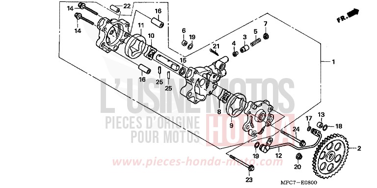 OIL PUMP for FMX650 NOBLEMAN YELLOW (Y175) from 2005
