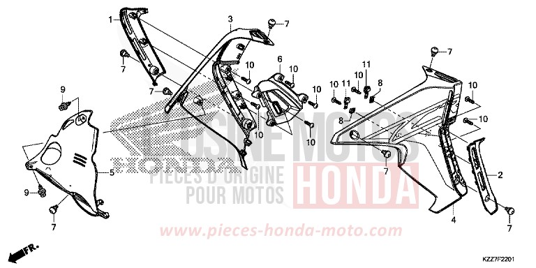 SHROUD (CRF250RL/RLA) for CRF250RLA EXTREME RED (R292) from 2019