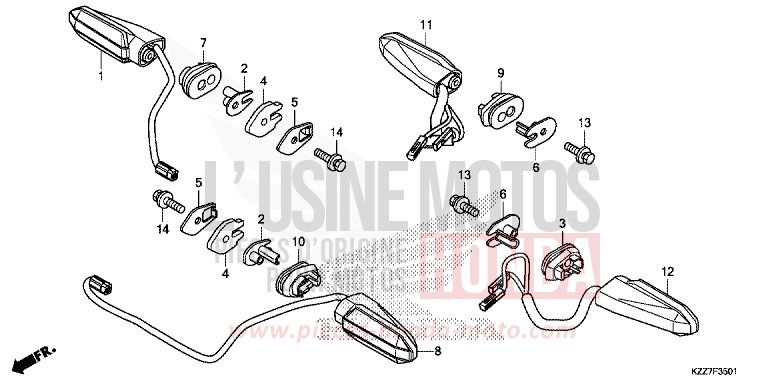 WINKER (CRF250RL/RLA) for CRF250RLA EXTREME RED (R292) from 2019