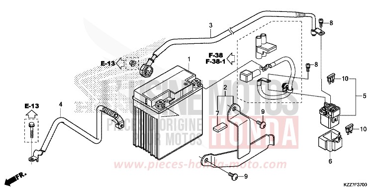 BATTERIA per CRF250RLA EXTREME RED (R292) del 2019