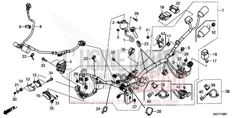 WIRE HARNESS (CRF250RL/RLA) for CRF250RLA EXTREME RED (R292) from 2019