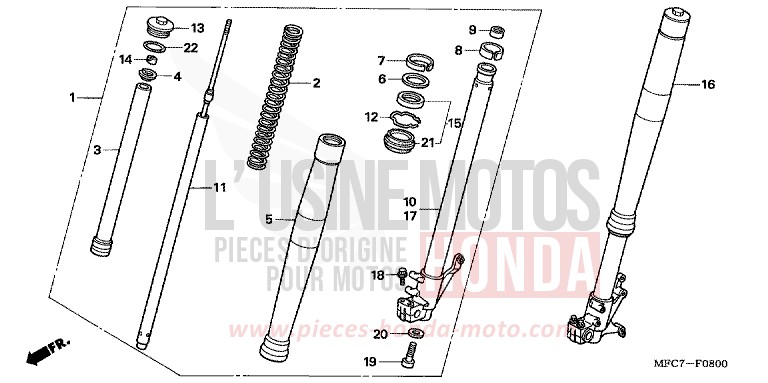 FRONT FORK for FMX650 NOBLEMAN YELLOW (Y175) from 2005