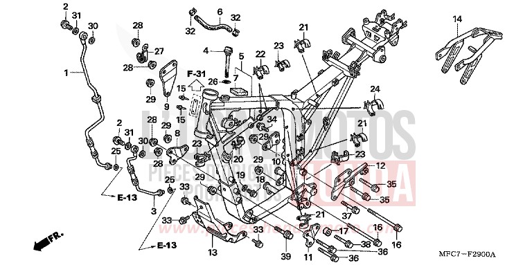 FRAME BODY for FMX650 NOBLEMAN YELLOW (Y175) from 2005
