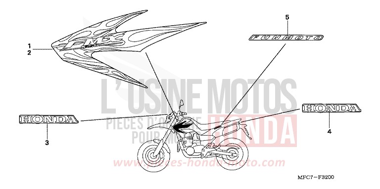 MARK for FMX650 NOBLEMAN YELLOW (Y175) from 2005