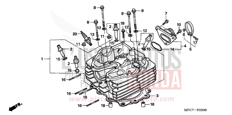 CYLINDER HEAD for FMX650 RHINOCEROS GRAY (NHA53) from 2005