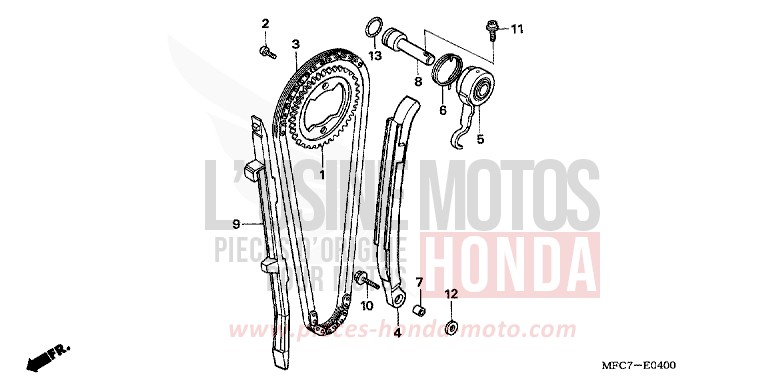 CAM CHAIN/TENSIONER for FMX650 RHINOCEROS GRAY (NHA53) from 2005