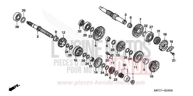 TRANSMISSION for FMX650 RHINOCEROS GRAY (NHA53) from 2005