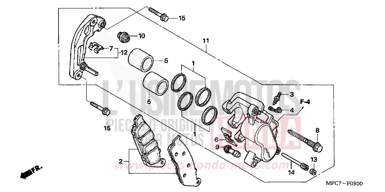 FRONT BRAKE CALIPER for FMX650 RHINOCEROS GRAY (NHA53) from 2005