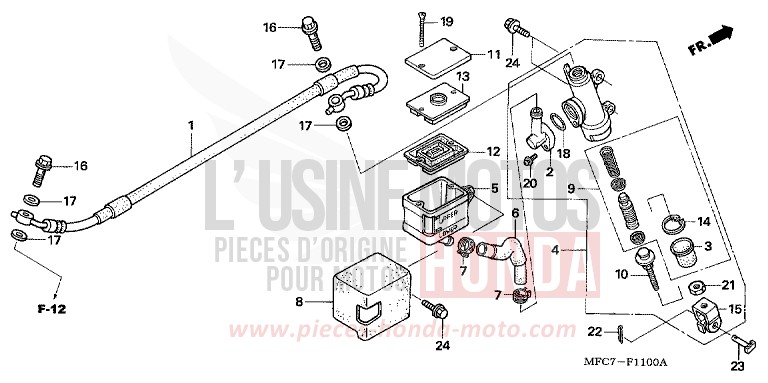 RR. BRAKE MASTER CYLINDER for FMX650 RHINOCEROS GRAY (NHA53) from 2005