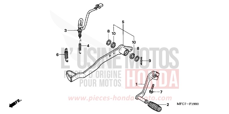PEDAL for FMX650 RHINOCEROS GRAY (NHA53) from 2005