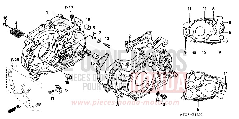 CRANKCASE for FMX650 NOIR (NH1) from 2006