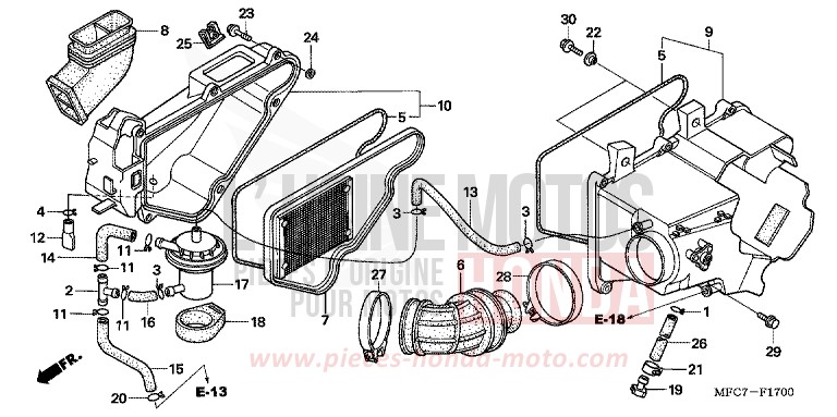 AIR CLEANER for FMX650 NOIR (NH1) from 2006