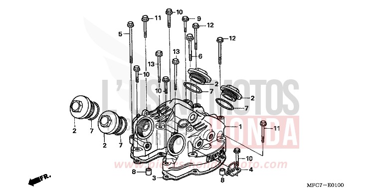 CYLINDER HEAD COVER for FMX650 FIGHTING RED (R134) from 2006