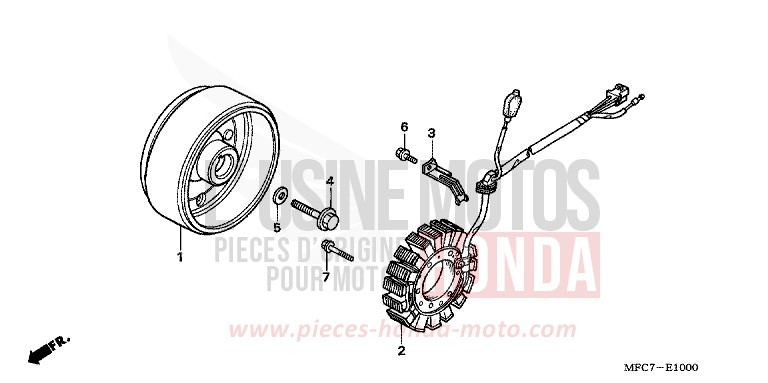 GENERATOR for FMX650 FIGHTING RED (R134) from 2006