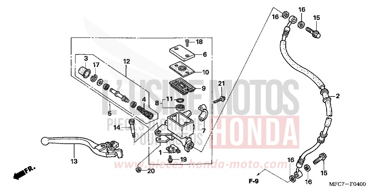 FR. BRAKE MASTER CYLINDER for FMX650 FIGHTING RED (R134) from 2006