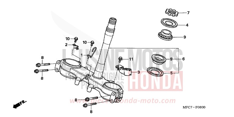 STEERING STEM for FMX650 FIGHTING RED (R134) from 2006