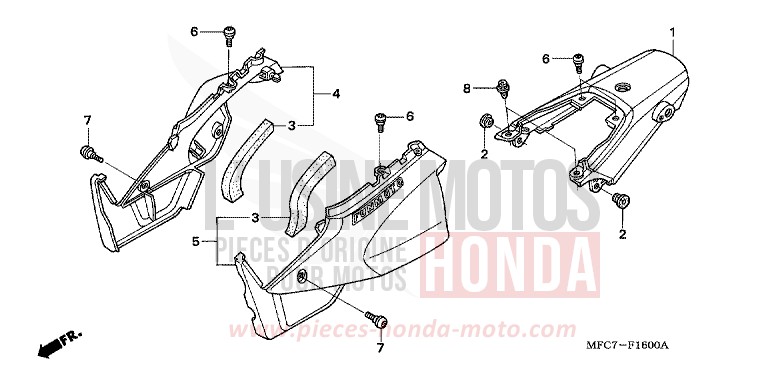 COPERTURA LATERALE per FMX650 FIGHTING RED (R134) del 2006