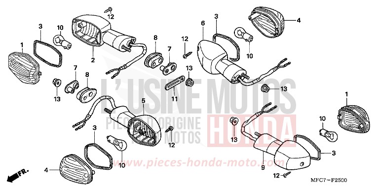 WINKER for FMX650 FIGHTING RED (R134) from 2006