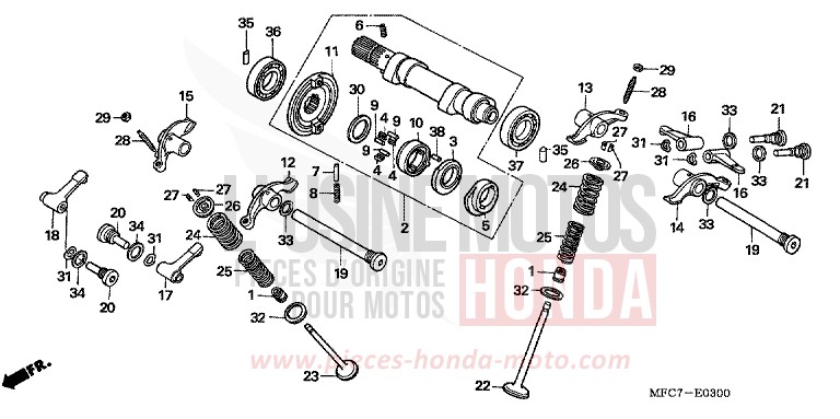 CAMSHAFT/VALVE for FMX650 ROSS WHITE (NH196) from 2006