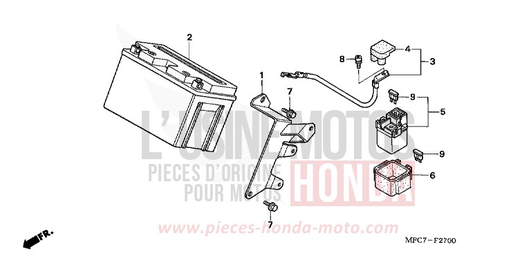 BATTERY for FMX650 ROSS WHITE (NH196) from 2006
