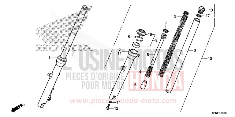 FRONT FORK for GLR1251WH ONYX BLUE METALLIC (PB327) from 2015