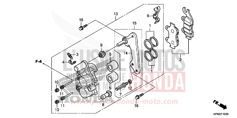 FRONT BRAKE CALIPER (GLR1251WHF/2WHF) for GLR1251WH PEARL SUNBEAM WHITE (NHA66) from 2015