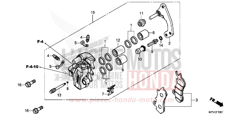 FRONT BRAKE CALIPER (GLR1251WHH) for GLR1251WH ONYX BLUE METALLIC (PB327) from 2017