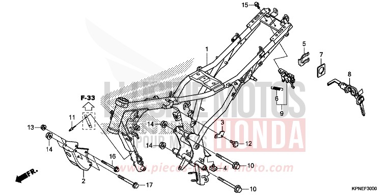 FRAME BODY for GLR1251WH ONYX BLUE METALLIC (PB327) from 2017