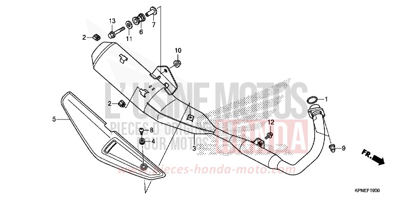 EXHAUST MUFFLER for GLR1251WH PEARL SUNBEAM WHITE (NHA66) from 2017