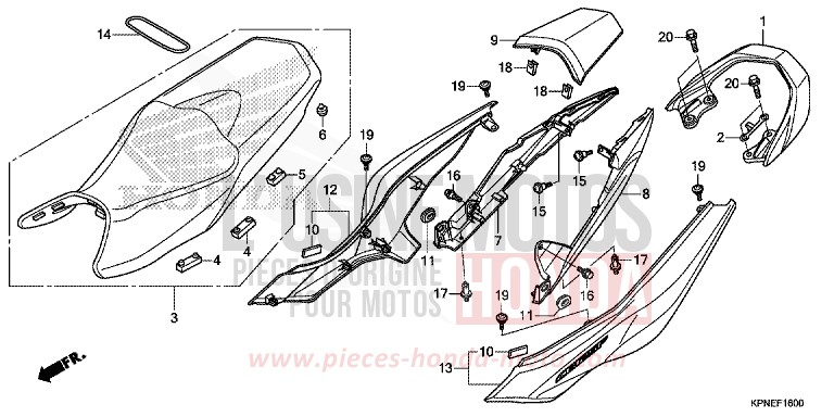 SEAT/REAR COWL for GLR1251WH PEARL TWINKLE YELLOW (Y202) from 2017