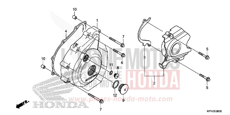 LEFT CRANKCASE COVER for GLR1251WH CANDY BLAZING RED (R195) from 2017