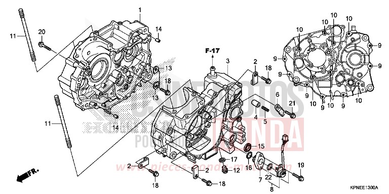 CRANKCASE for GLR1251WH CANDY BLAZING RED (R195) from 2017