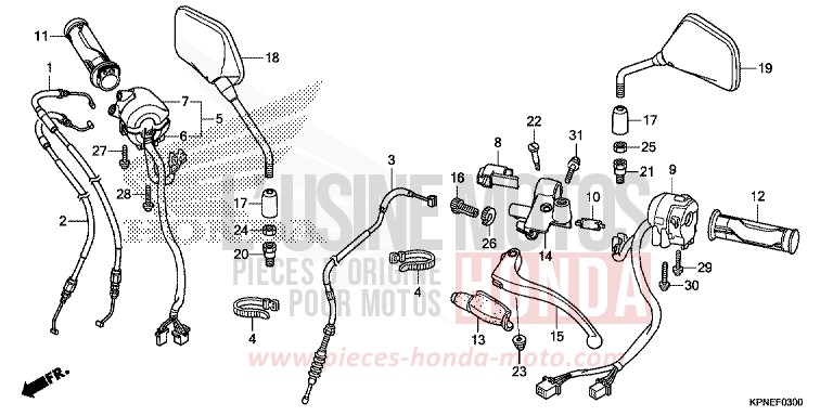 HANDLE LEVER/SWITCH/CABLE for GLR1251WH CANDY BLAZING RED (R195) from 2017