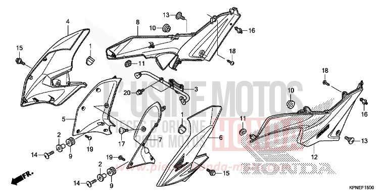 NOZZLE/SIDE COVER for GLR1251WH ONYX BLUE METALLIC (PB327) from 2017