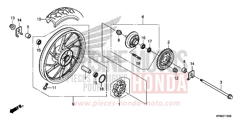REAR WHEEL for GLR1251WH PEARL SUNBEAM WHITE (NHA66) from 2017