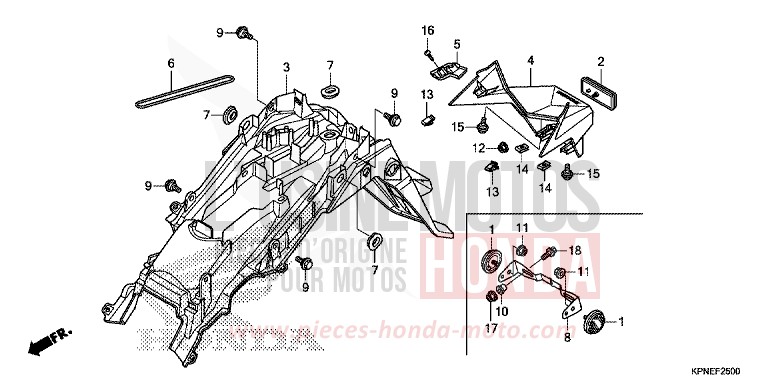 REAR FENDER for GLR1251WH PEARL SUNBEAM WHITE (NHA66) from 2017