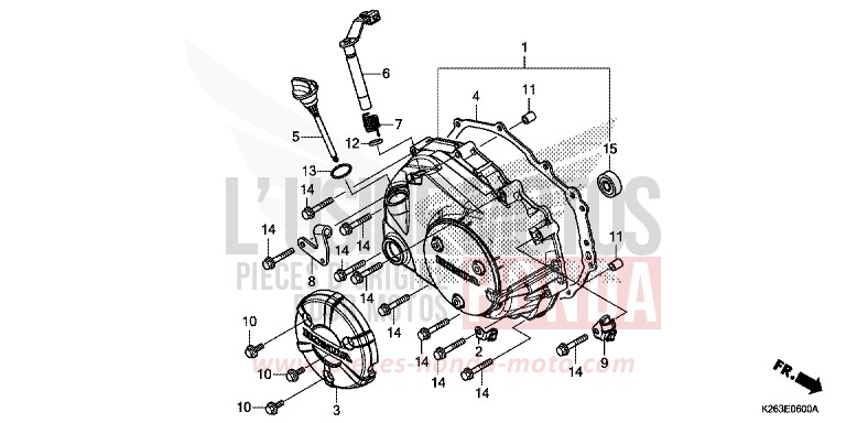 RIGHT CRANKCASE COVER for MSX125 ASTEROID BLACK METALLIC (NHA35) from 2013
