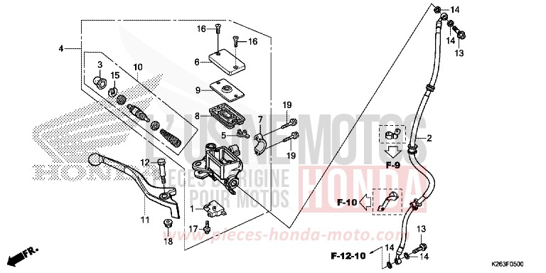 FRONT BRAKE MASTER CYLINDER for MSX125 PEARL HIMALAYAS WHITE (NHA87) from 2013