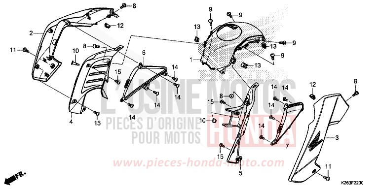 SHROUD for MSX125 PEARL HIMALAYAS WHITE (NHA87) from 2013