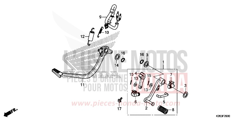 PEDAL for MSX125 PEARL HIMALAYAS WHITE (NHA87) from 2013