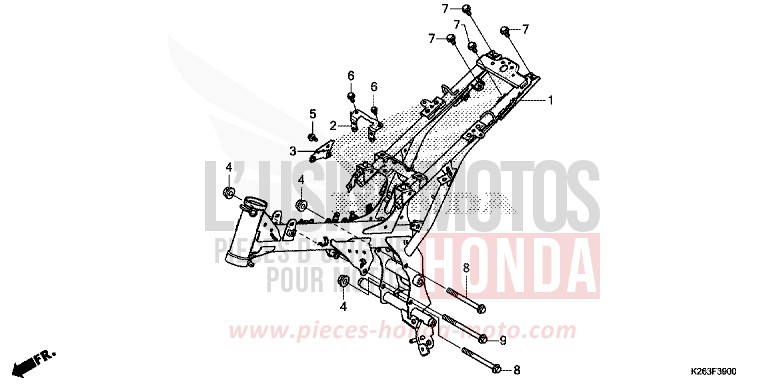 FRAME BODY for MSX125 PEARL HIMALAYAS WHITE (NHA87) from 2013