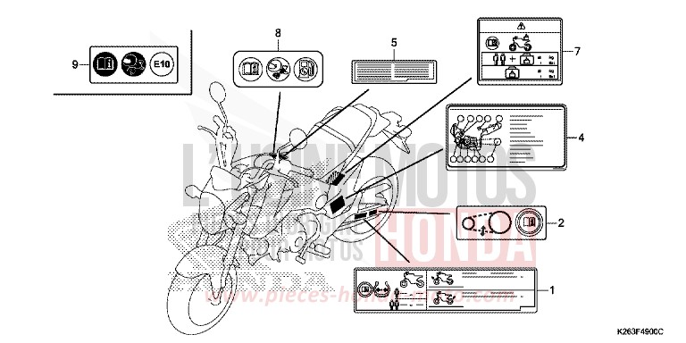 CAUTION LABEL (E,ED,F) for MSX125 PEARL QUEEN BEE YELLOW (Y217) from 2013