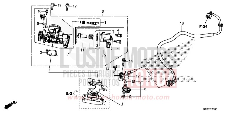 THROTTLE BODY for MSX125A LEMON ICE YELLOW (Y196) from 2017