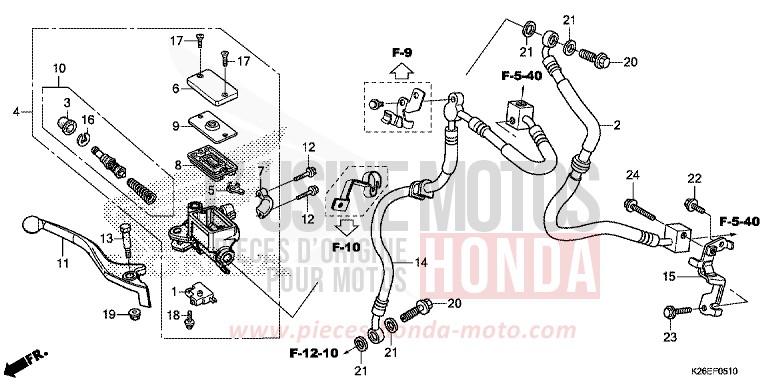 FRONT BRAKE MASTER CYLINDER (ABS) for MSX125A LEMON ICE YELLOW (Y196) from 2017